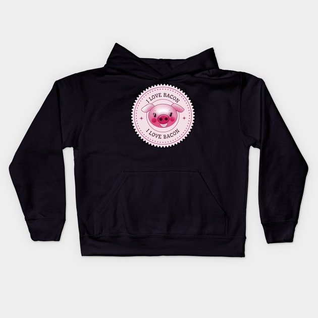 I Love Bacon Kids Hoodie by ROLLIE MC SCROLLIE